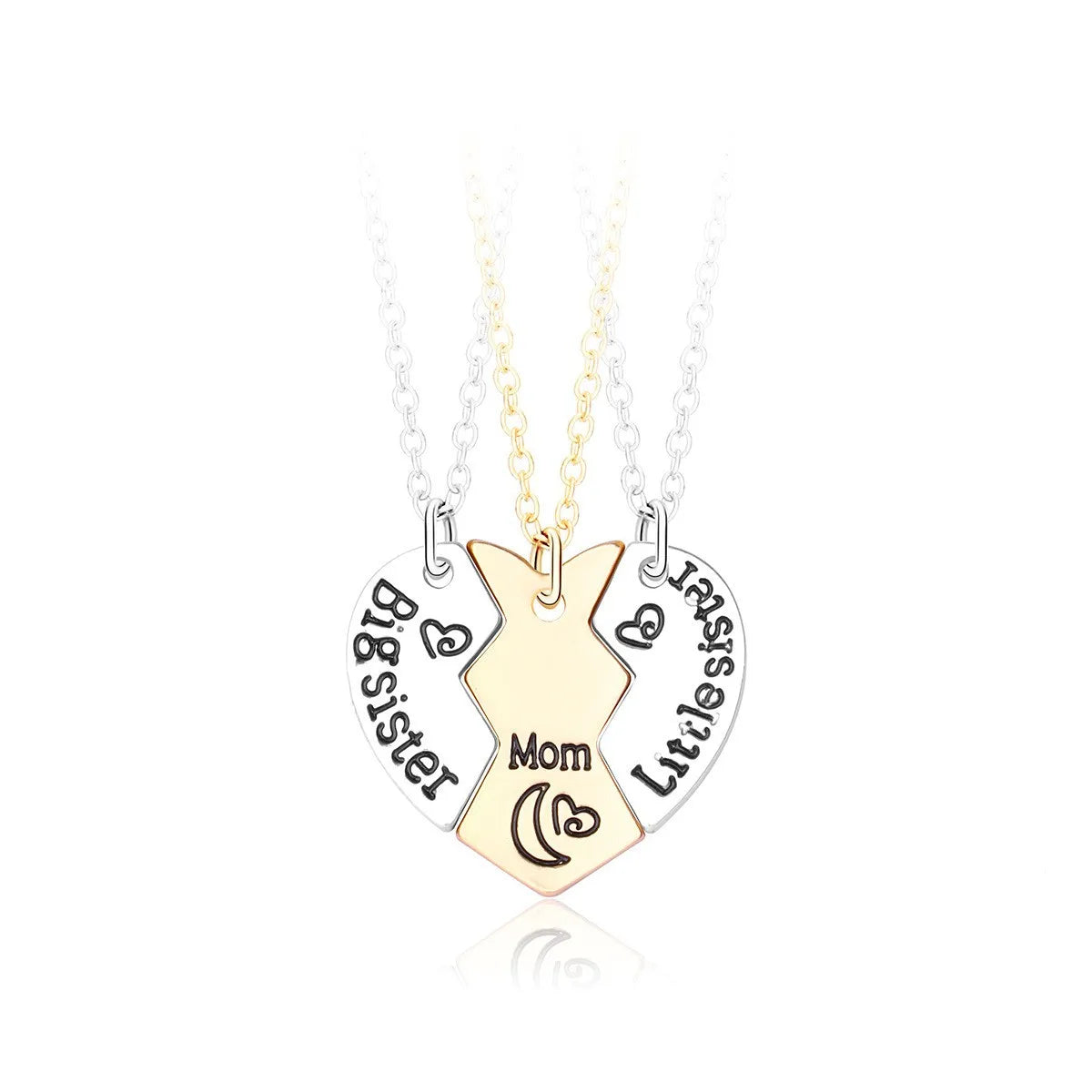 Lovecryst 3Pcs/set Sun Moon Star Pendant Necklace Best Friend Bff Friendship Couple Necklace Fashion Jewelry