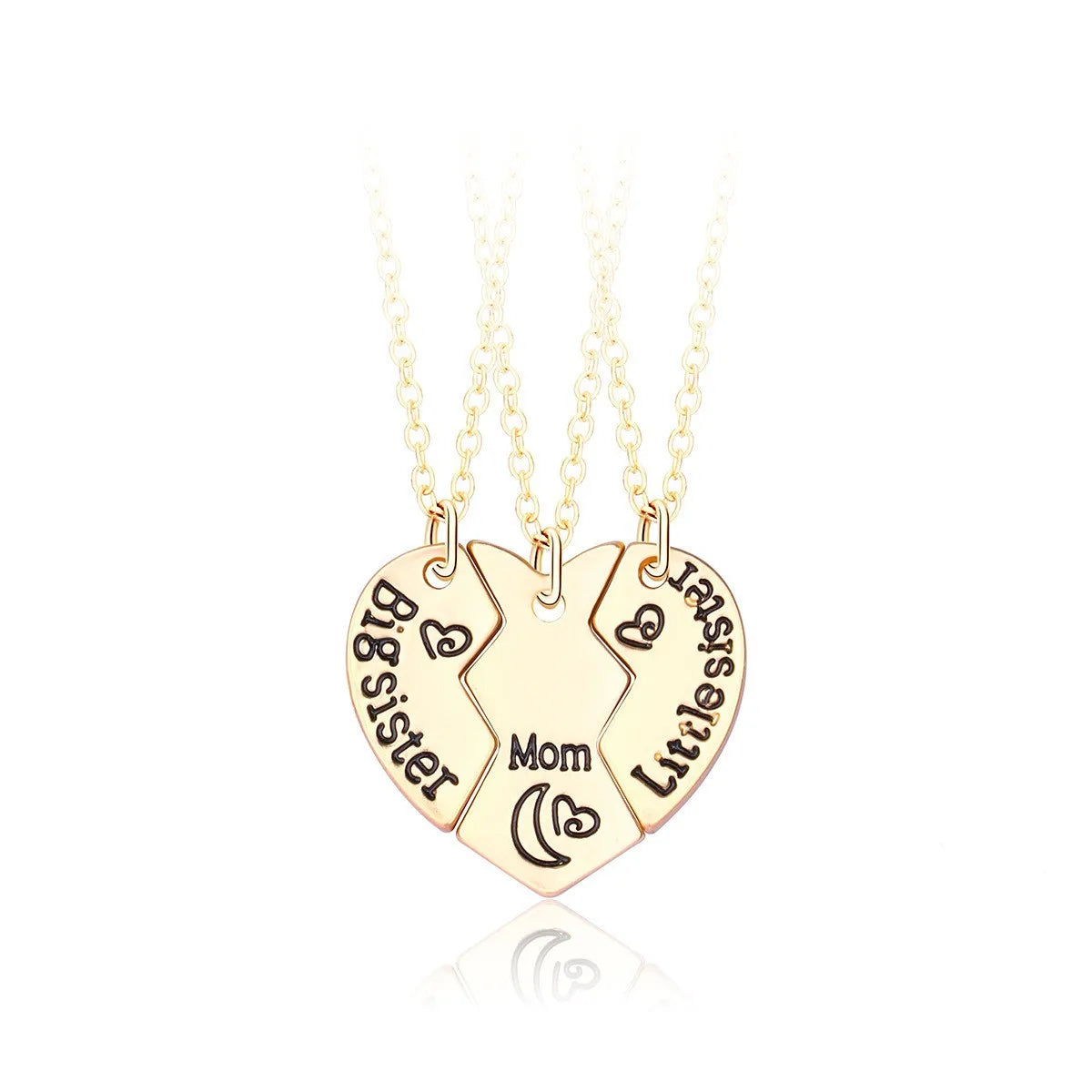 Lovecryst 3Pcs/set Sun Moon Star Pendant Necklace Best Friend Bff Friendship Couple Necklace Fashion Jewelry